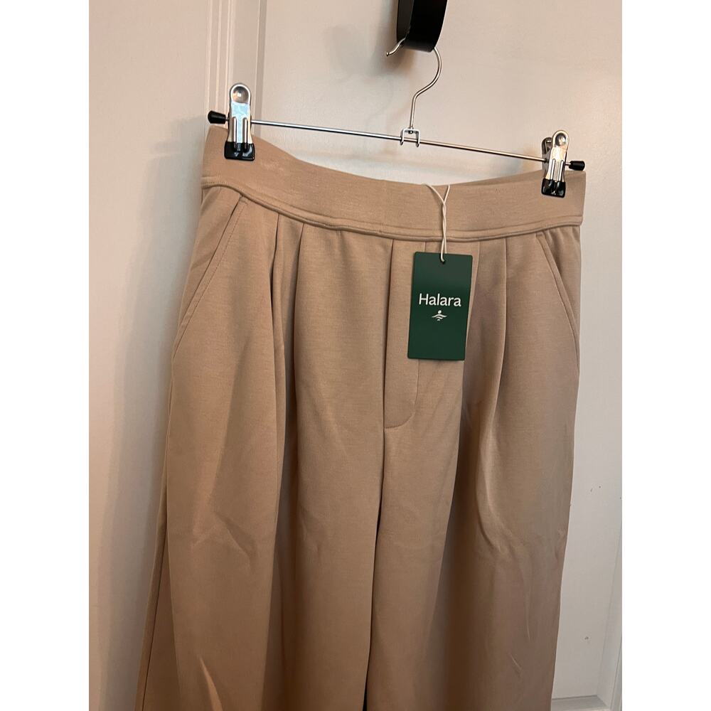 Halara High Waisted Side Pocket Work Wide leg Pants Beige S Athleisure Comfort - Picture 4 of 7